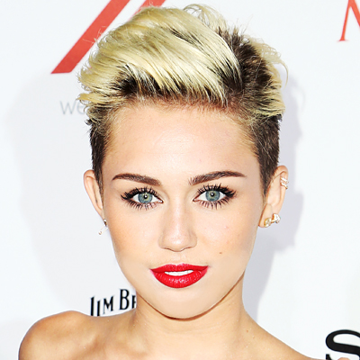 miley cyrus short blonde and black hair